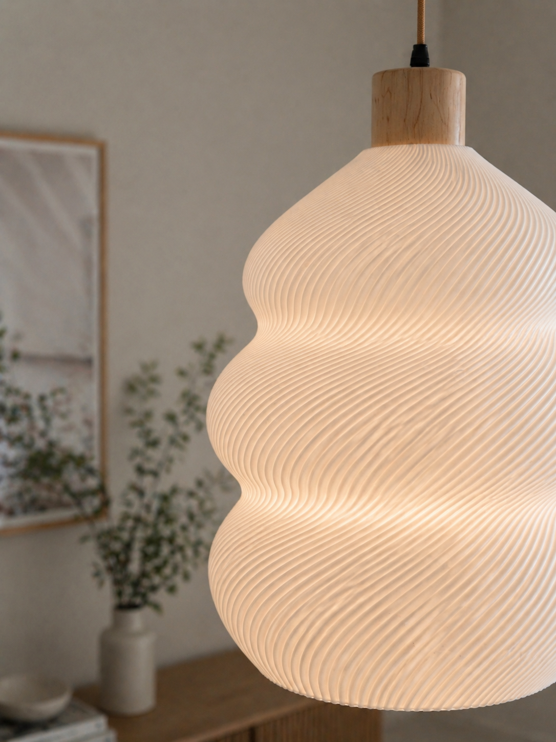 HoneyLamp | Bølge - Snøhvit